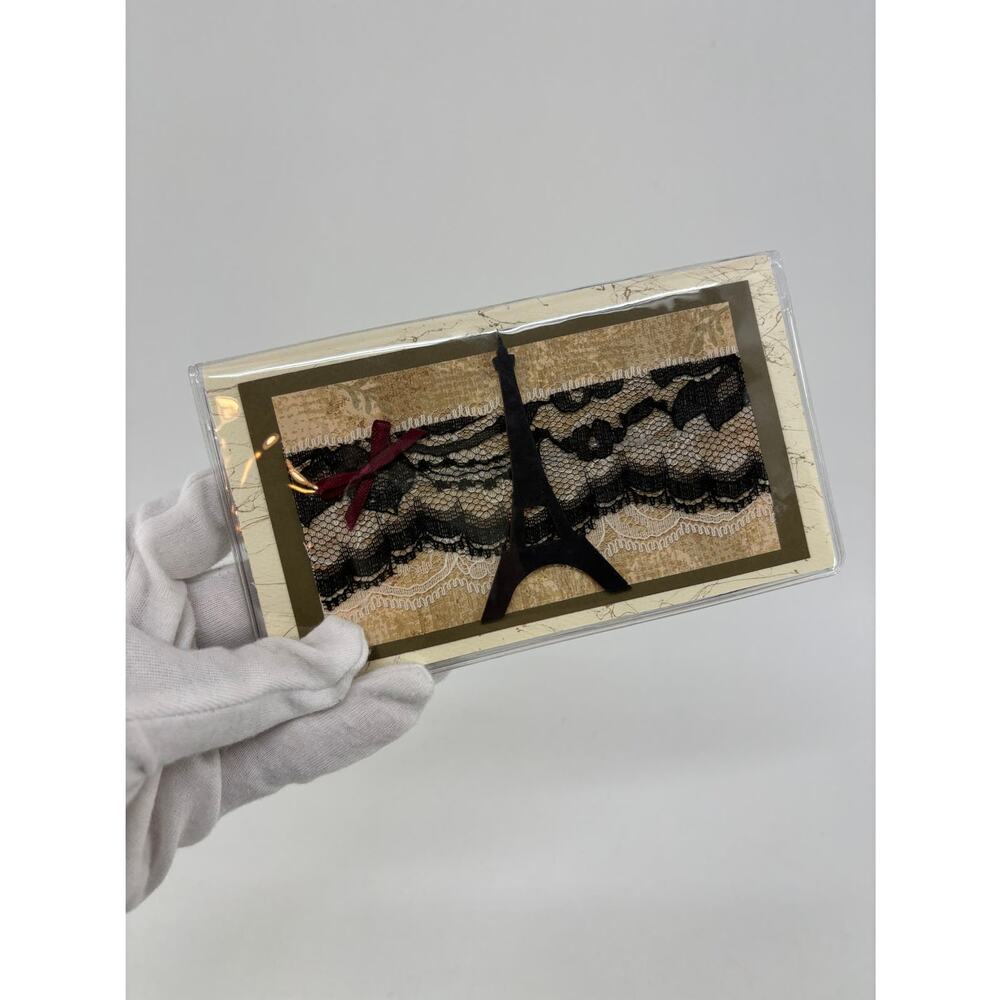 Paris Eiffel Tower Wallet Handcrafted Scrapbook Cardstock Paper Cash Receipt